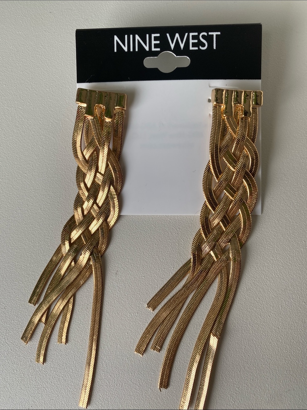 Nine West Braided Fringe Drop Earrings - Gold Tone